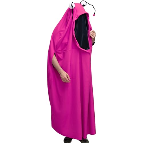 Krause & Sohn Monster Kostüm Geist für Erwachsene Einheitsgröße Tunika 174 cm lang Paarkostüm Gruppenkostüm Fasching Karneval Halloween (Monster Kuki Pink) von Krause & Sohn