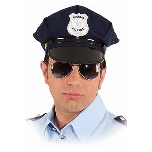 Krause & Sohn Mütze Polizei blau Polizist Kostüm-Zubehör für Erwachsene KW 58cm 60 cm Fasching Karneval (58 cm) von Krause & Sohn