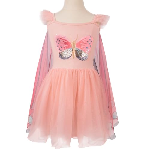 Krause & Sohn Schmetterling Kostüm Fee Rosalie Kleid mit Flügeln für Kinder 5-6 Jahre Tierkostüm Fasching Karneval Kindergeburtstag von Krause & Sohn