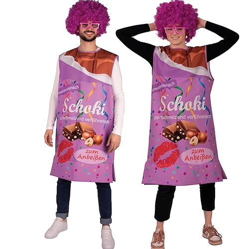 Krause & Sohn Schokoladen Kostüm Vernasch Mich Schoko für Erwachsene Gr. S-XXL lila Fasching Karneval JGA Sßigkeiten-Kostüm Schokoladentafel (L) von Krause & Sohn