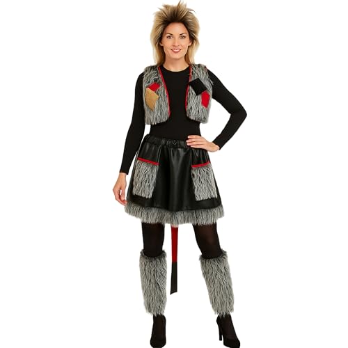 Krause & Sohn Teufel Kostüm Dravina Höllenglanz Grau mit langem Schwanz für Damen Gr. 36-42 Fasching Karneval (36/38) von Krause & Sohn