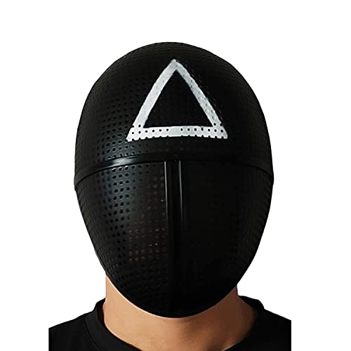 Krause & Sohn Tintenfisch-Spiel Korean Game Kostüm für Erwachsene roter Overall mit Maske Auswahl Gr. 152-XL Robo-Puppe Schuldner*in 456 067 (Maske Dreieck) von Krause & Sohn