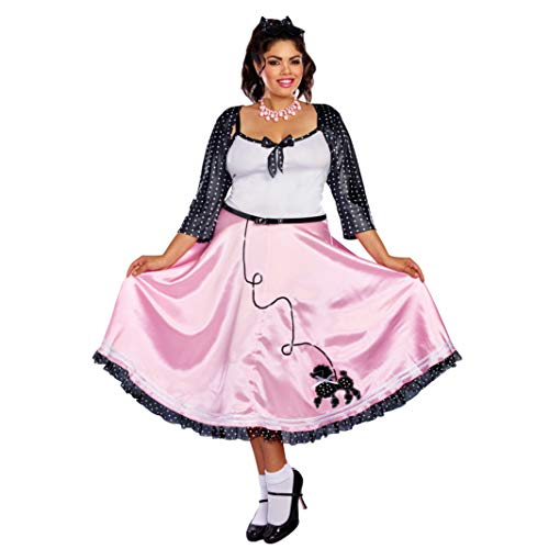 Krause & Sohn XXL Rockabilly Kostüm Grace 60er Jahre für Damen Gr. XL-XXL Kleid rosa Fasching Karneval (XL) von Krause & Sohn