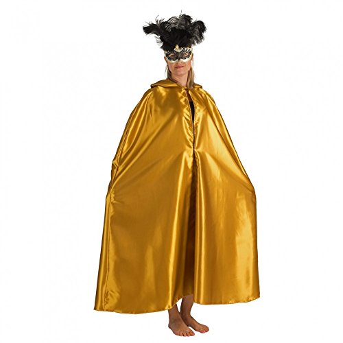 Unisex Umhang Venezia Gold Kapuzen-Umhang Fasching Maskenball Barock Venedig von Krause & Sohn