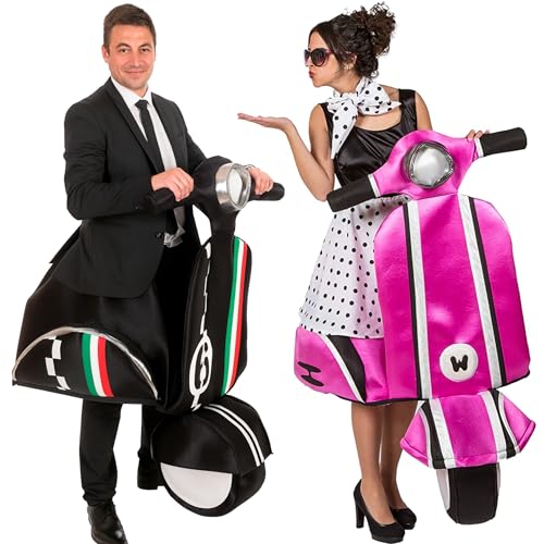 Vespa Kostüm Ciao Bella Scooter Roller Paarkostüm für Erwachsene Fahrzeuge Fasching Karneval JGA Paarkostüm Gruppenkostüm von Krause & Sohn