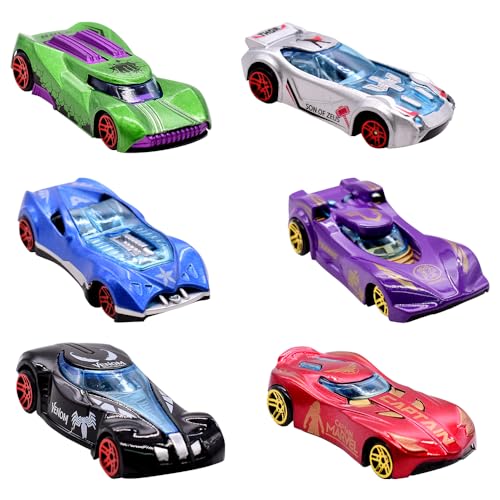 6 Stück Spielzeugauto, Mini Auto Set Rennauto, Kinder Mini Rennauto Geschenk, Kinder Spielzeugautos, Kinderspielzeug Fahrzeuge für 3-12 Jahre Jungen Mädchen Kinder von KreEzi