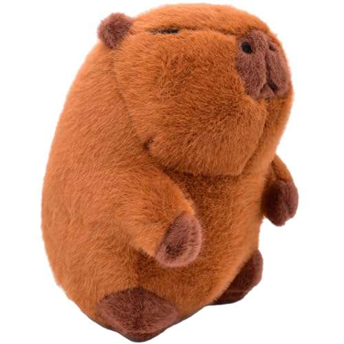 Capybara Plushies, 23 cm Niedlichen Capybara Plüschtier Cartoon Sitzposition Stofftiere Simulation Capybara Plüsch-Spielzeug Super Weiche Kuscheltier Kissen Geburtstagsgeschenk für Kinder von KreEzi