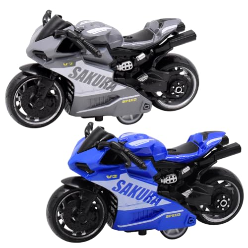 KreEzi Motorrad, Spielzeug für Kleinkinder ab 3 Jahre ideales Motorikspielzeug, Spielzeug-Motorrad für Mädchen und Jungen, für spannende Sprünge und Tricks, Kleines Geschenk für Kinder - 2pcs von KreEzi