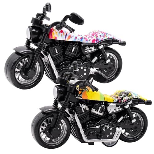 KreEzi Motorrad Spielzeug, Legierung Motorrad Spielzeug, Hoch Simulation Motorrad Modell, Spielzeug-Motorrad für Mädchen und Jungen, Kleines Geschenk für Kinder - 2pcs von KreEzi