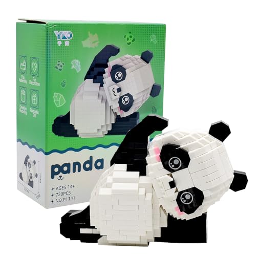 Panda Mini Bausteine Modell, Mini Tiere Bausteine 720 Stück Micro-Mini-Panda Bauspielzeugsteine für Erwachsene Niedlich Panda Bricks Mini Bausteine Sets Klemmbausteine Tiere Set für Kinder ab 6 Jahren von KreEzi