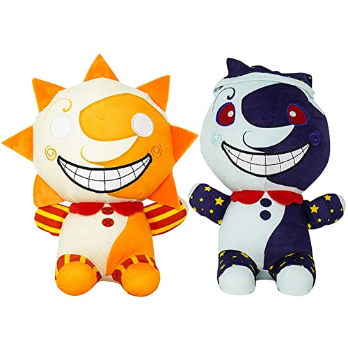 Sundrop FNAF PlüSchtiere, Kawaii Sundrop Moondrop FNA, Sundrop FNAF Cartoon Clown Puppen, PP-Plüschpuppe für 2 PCS von KreEzi