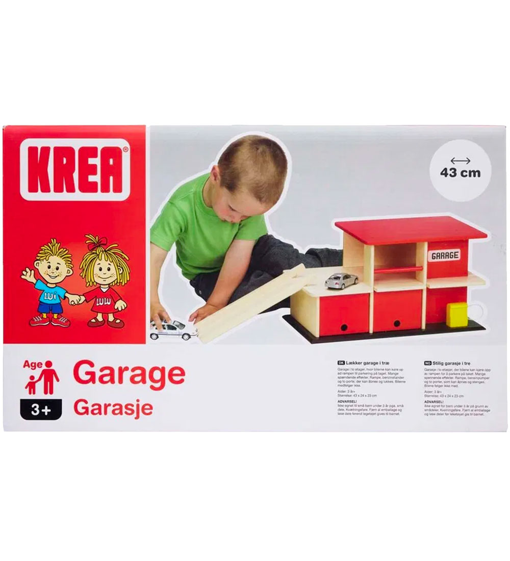 Krea Garage - Holz - 43x24 cm - Rot/Natur - Krea - One Size - Autospur von Krea