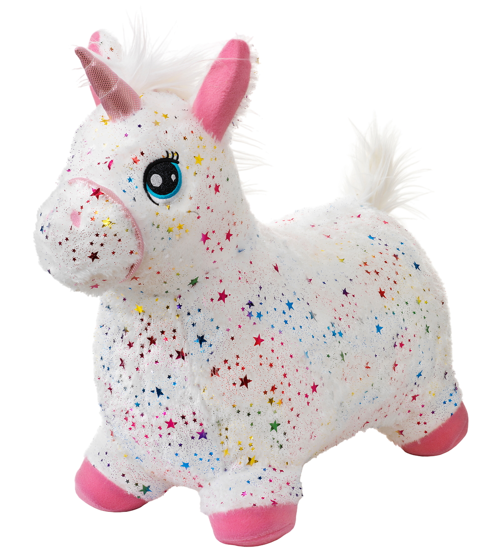 Krea Hüpftier - Hop & Bounce Plüsch Horse - Rainbow m. Weißes Ha - Krea - One Size - Motorik Tiere von Krea