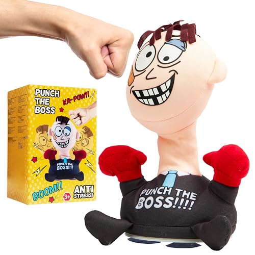 Anti-Stress-Spielzeug für Erwachsene – Punch The Boss Bürospielzeug – Stressabbau für Erwachsene - Weihnachts Geschenke (Grau) von KreativeKraft