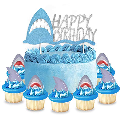 Kreatwow EIN Haifisch Cake Topper Tortenaufsätze Geburtstag Glitter Haifischzähne Cupcake Toppers X 24 für Haifisch Geburtstag Party Supplies Kreatwow EIN Haifisch Cake Topper Tortenaufsätze Geburtstag Glitter Haifischzähne Cupcake Toppers X 24 für Haifisch Geburtstag Party Supplies von Kreatwow