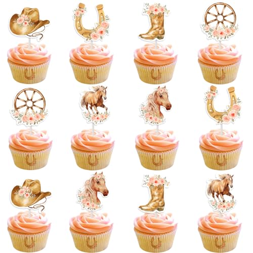 Kreatwow 24pcs Pferd Geburtstag Cupcake Toppers für Mädchen Pferd Geburtstag Dekorationen Western Cowgirl Party Decor Floral Pferd Geburtstag Cowgirl Geburtstag Party Supply Kreatwow 24pcs Pferd Geburtstag Cupcake Toppers für Mädchen Pferd Geburtstag Dekorationen Western Cowgirl Party Decor Floral Pferd Geburtstag Cowgirl Geburtstag Party Supply von Kreatwow
