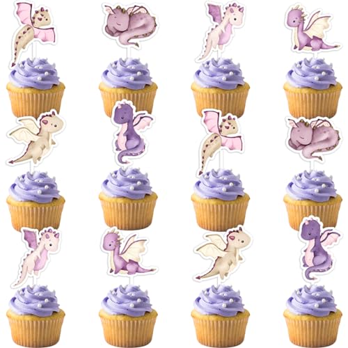 Kreatwow Drachen-Kuchendekoration, Mädchen-Drachen-Party-Cupcake-Topper, magische Drachen-Party-Dekoration, Fantasy-Drachen-Kuchen-Dekoration, kleine Drachen-Party Kreatwow Drachen-Kuchendekoration, Mädchen-Drachen-Party-Cupcake-Topper, magische Drachen-Party-Dekoration, Fantasy-Drachen-Kuchen-Dekoration, kleine Drachen-Party von Kreatwow