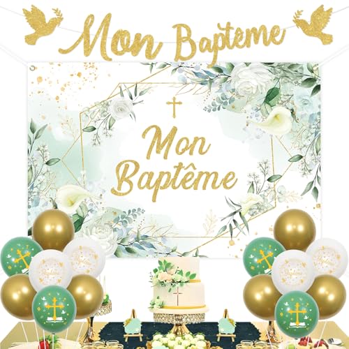 Kreatwow Meine Taufe Dekoration für Mädchen, Jungen, Grün, Meine Taufe, Banner, Hintergrund, Taufe, Floral, Ballon, Erstkommunion, Party, Babyparty, Dekoration, grün, Christening God Bless Kreatwow Meine Taufe Dekoration für Mädchen, Jungen, Grün, Meine Taufe, Banner, Hintergrund, Taufe, Floral, Ballon, Erstkommunion, Party, Babyparty, Dekoration, grün, Christening God Bless von Kreatwow