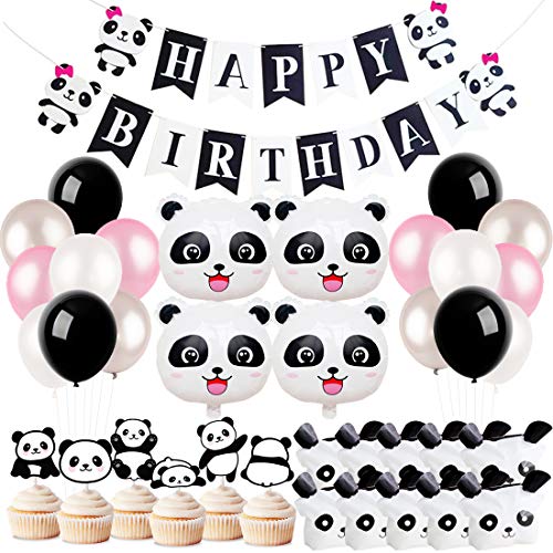 Kreatwow Panda Party Dekorationen liefert Mädchen Geburtstag Banner Favor Taschen für Panda Bär Geburtstag Baby Shower von Kreatwow