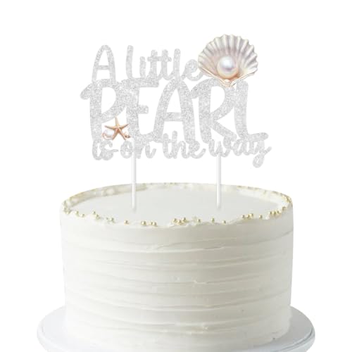 Kreatwow Tortenaufsatz mit Perlen-Thema, "A Little Pearl Is On The Way", 16 x 10 cm, Perlen, Muschel, funkelnde Perlen unter dem Meer, Babyparty, Ozean, Meerjungfrau, Party-Dekoration für Kreatwow Tortenaufsatz mit Perlen-Thema, "A Little Pearl Is On The Way", 16 x 10 cm, Perlen, Muschel, funkelnde Perlen unter dem Meer, Babyparty, Ozean, Meerjungfrau, Party-Dekoration für von Kreatwow
