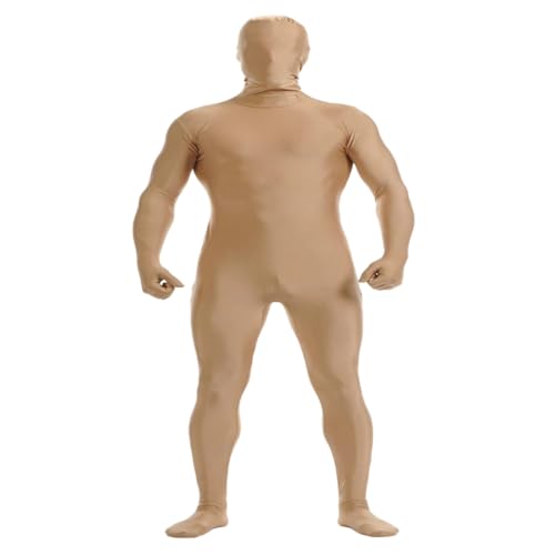 Ganzkörperanzug für Damen, Spandex-Anzug, hautenge Kostüme, schwarzer Body für Halloween, Cosplay (Khaki, M) von Kreeqe