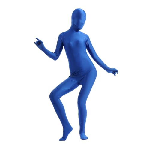 Ganzkörperanzug für Damen, Spandex-Anzug, hautenge Kostüme, schwarzer Body für Halloween, Cosplay (dunkelblau, 3XL) von Kreeqe