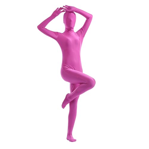 Ganzkörperanzug für Damen, Spandex-Anzug, hautenge Kostüme, schwarzer Body für Halloween, Cosplay (rosa, 2XL) von Kreeqe