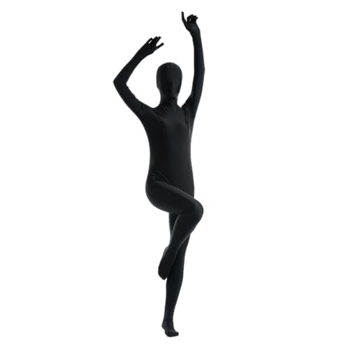 Ganzkörperanzug für Damen, Spandex-Anzug, hautenge Kostüme, schwarzer Body für Halloween, Cosplay (schwarz, 3XL) von Kreeqe
