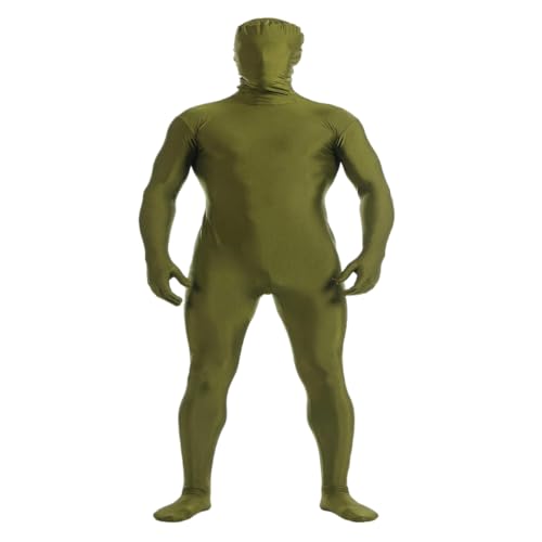 Ganzkörperanzug für Damen, Spandex-Anzug, hautenge Kostüme, schwarzer Bodysuit für Halloween, Cosplay (Armeegrün, S) von Kreeqe