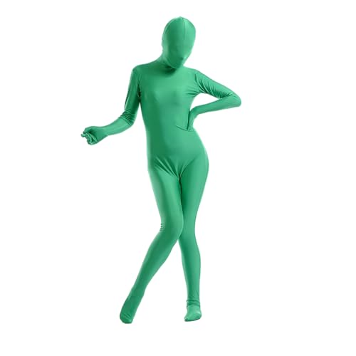 Ganzkörperanzug für Damen, Spandex-Anzug, hautenge Kostüme, schwarzer Bodysuit für Halloween, Cosplay (dunkelgrün, M) von Kreeqe
