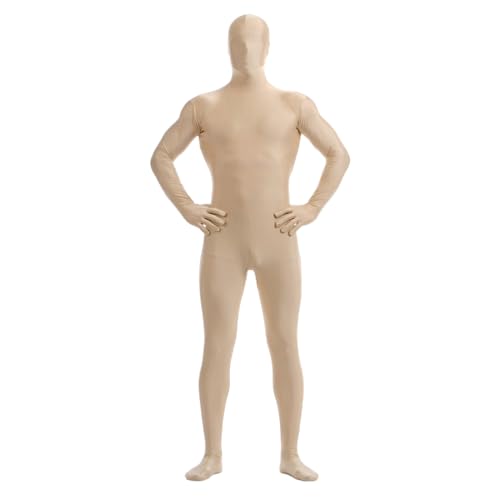 Ganzkörperanzug für Damen, Spandex-Anzug, hautenge Kostüme, schwarzer Bodysuit für Halloween, Cosplay (fleischfarben, M) von Kreeqe