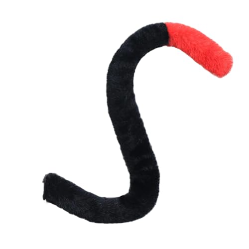 Katzenkostüme, Katzenohrenschwanz Coaplay Fox, Kostüme für Frauen, Halloween-Kostümzubehör für Erwachsene (C-tail-black-red, M) von Kreeqe