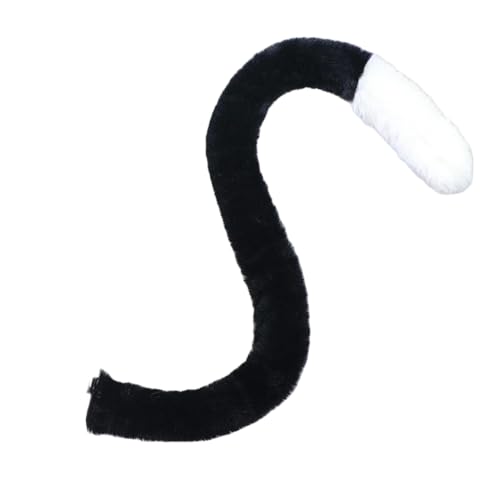 Katzenkostüme, Katzenohrenschwanz Coaplay Fox, Kostüme für Frauen, Halloween-Kostümzubehör für Erwachsene (C-tail-black-white, M) von Kreeqe
