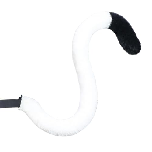 Katzenkostüme, Katzenohrenschwanz Coaplay Fox, Kostüme für Frauen, Halloween-Kostümzubehör für Erwachsene (C-tail-white-black, M) von Kreeqe