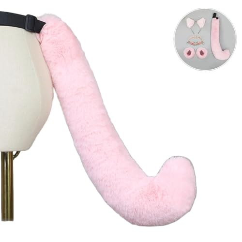 Katzenkostüme, Katzenohrenschwanz-Coaplay-Fuchs, Kostüme für Frauen, Halloween-Kostümzubehör für Erwachsene (F-tail-pink, M) von Kreeqe
