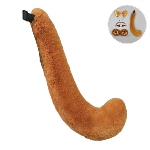 Katzenkostüme, Katzenohrenschwanz-Coaplay-Fuchs, Kostüme für Frauen, Halloween-Kostümzubehör für Erwachsene (Fuchsschwanz-Kamel, M) von Kreeqe