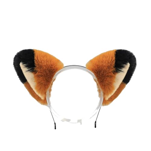 Katzenkostüme, Katzenohrenschwanz-Coaplay-Fuchs, Kostüme für Frauen, Halloween-Kostümzubehör für Erwachsene (Ohr-Kamel-Schwarz, M) von Kreeqe