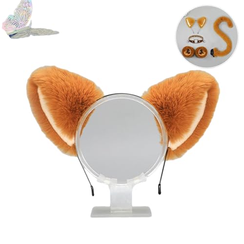 Katzenkostüme, Katzenohrenschwanz-Coaplay-Fuchs, Kostüme für Frauen, Halloween-Kostümzubehör für Erwachsene (Ohrkamel, M) von Kreeqe