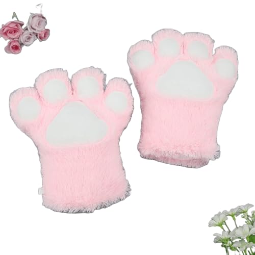 Kreeqe Cosplay Fluffy Fursuit Paws Claws Handschuhe Kostümzubehör für Erwachsene (pink, M) von Kreeqe