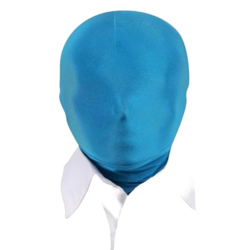 Kreeqe Herren Damen Volle Abdeckung Spandex Zentai Kapuzenmaske für Halloween-Kostüm (azurblau, M) von Kreeqe