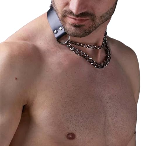 Kreeqe Herren-Gurtband, Körperkette, Nylon, elastische Schnalle, Nachtclub, Cosplay, Goth, Rave-Outfits, Zubehör (F, M) von Kreeqe