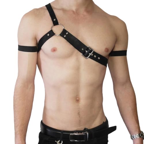 Kreeqe Herren-Gurtband, Körperkette, Nylon, elastische Schnalle, Nachtclub, Cosplay, Goth, Rave-Outfits, Zubehör (G, M) von Kreeqe