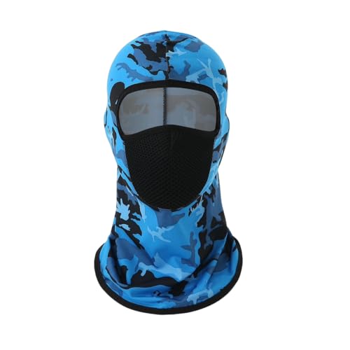 Kreeqe Sturmhaube, Gesichtsmaske, atmungsaktiv, Ski-Gesichtsschutz, Staubschutzmaske, langer Halsschutz für Outdoor-Aktivitäten (Camouflage-Royal-B, M) von Kreeqe
