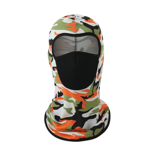 Kreeqe Sturmhaube, Gesichtsmaske, atmungsaktiv, Ski-Gesichtsschutz, Staubschutzmaske, langer Halsschutz für Outdoor-Aktivitäten (Enigmatic-green-py, M) von Kreeqe