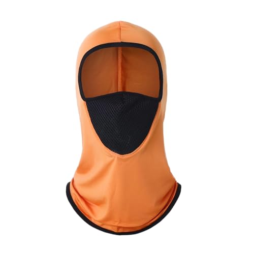Kreeqe Sturmhaube, Gesichtsmaske, atmungsaktiv, Ski-Gesichtsschutz, Staubschutzmaske, langer Halsschutz für Outdoor-Aktivitäten (orange, M) von Kreeqe