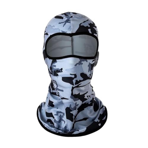 Kreeqe Taktische Ski-Gesichtsmaske für Männer und Frauen, Sturmhaube, Skullies, Beanies, Outdoor-Sport, Fahrradmütze (Camouflage-Hellgrau, M) von Kreeqe