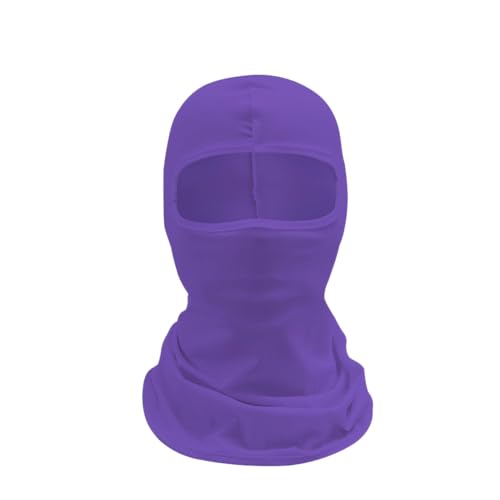 Kreeqe Taktische Ski-Gesichtsmaske für Männer und Frauen, Sturmhaube, Skullies, Beanies, Outdoor-Sport, Fahrradmütze (Dunkelviolett, M) von Kreeqe