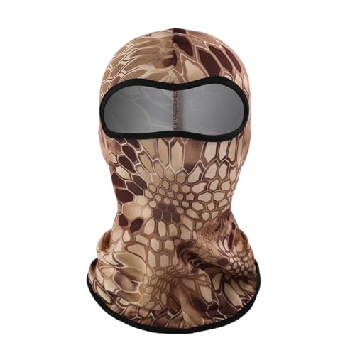 Kreeqe Taktische Ski-Gesichtsmaske für Männer und Frauen, Sturmhaube, Skullies, Beanies, Outdoor-Sport, Fahrradmütze (Wüstenpython, M) von Kreeqe