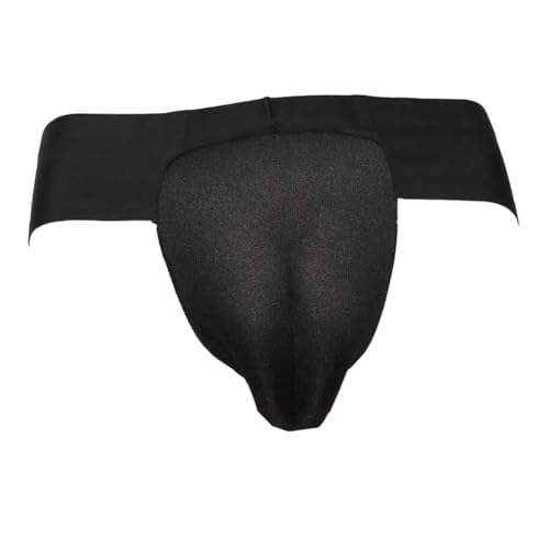 Kreeqe Versteckende Unterwäsche für Herren, Crossdress-Höschen, Transgender-Shaping-Slips für Crossdresser, Camel Toe (Eis-Seide-Tanga-Schwarz-B, M) von Kreeqe