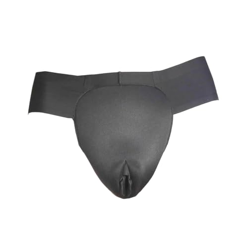 Kreeqe Versteckende Unterwäsche für Herren, Crossdress-Höschen, Transgender-Shaping-Slips für Crossdresser, Camel Toe (Eisseide, Schwarz, D, 2XL) von Kreeqe